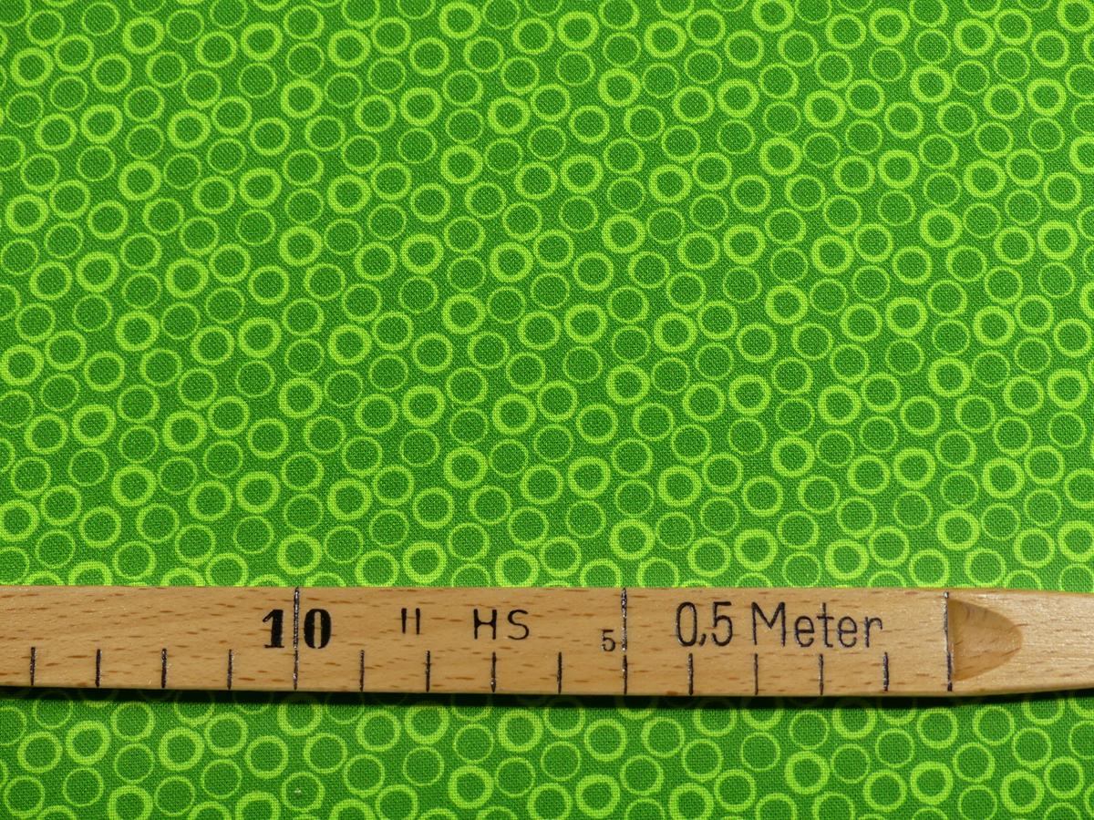 Patchworkstoff  Basic Ton in Ton grün Detailansicht mit Maß